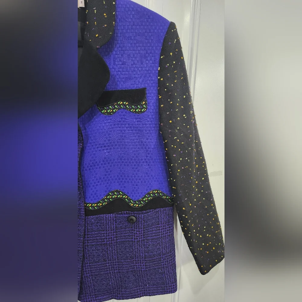 Canvasbacks 80s 90s Dark Colorful Abstract Blazer Women's Size Medium